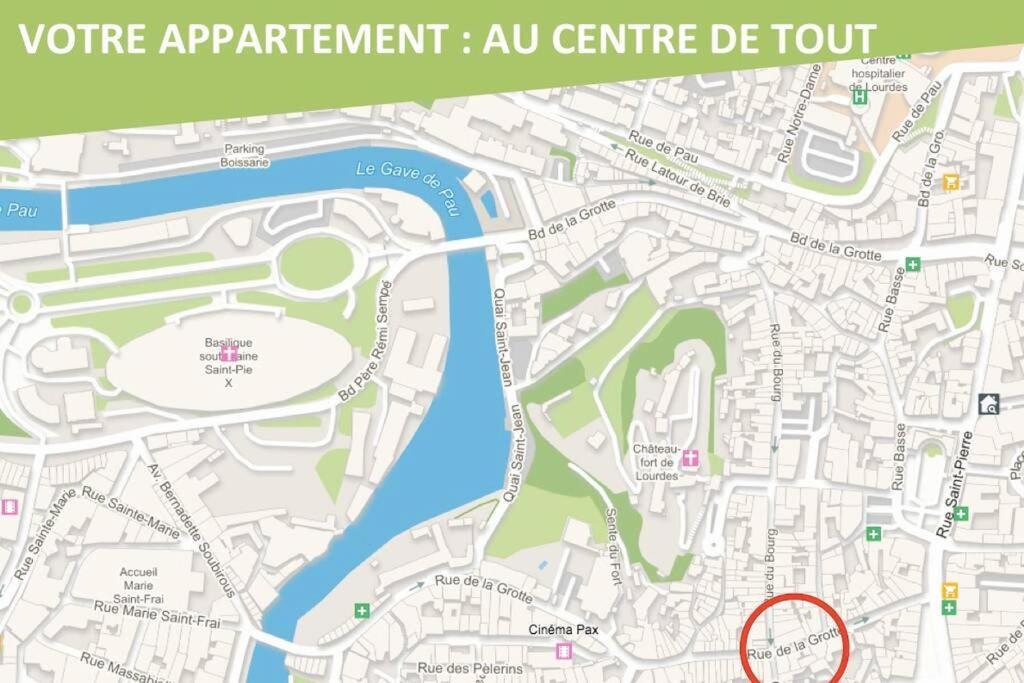 Le Montferrat - 65M2 - 2 Chambres - Rue De La Grotte - Hyper Centre Lourdes Ngoại thất bức ảnh